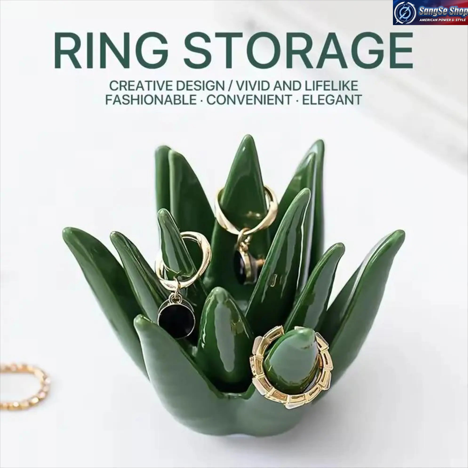 2026 Ceramic Cactus Aloe Ring Holder Tray Organiser, Bag Charm Jewelry Storage Display Stand, Room Accessories for Home Desk Decor, Cute Gift for Women