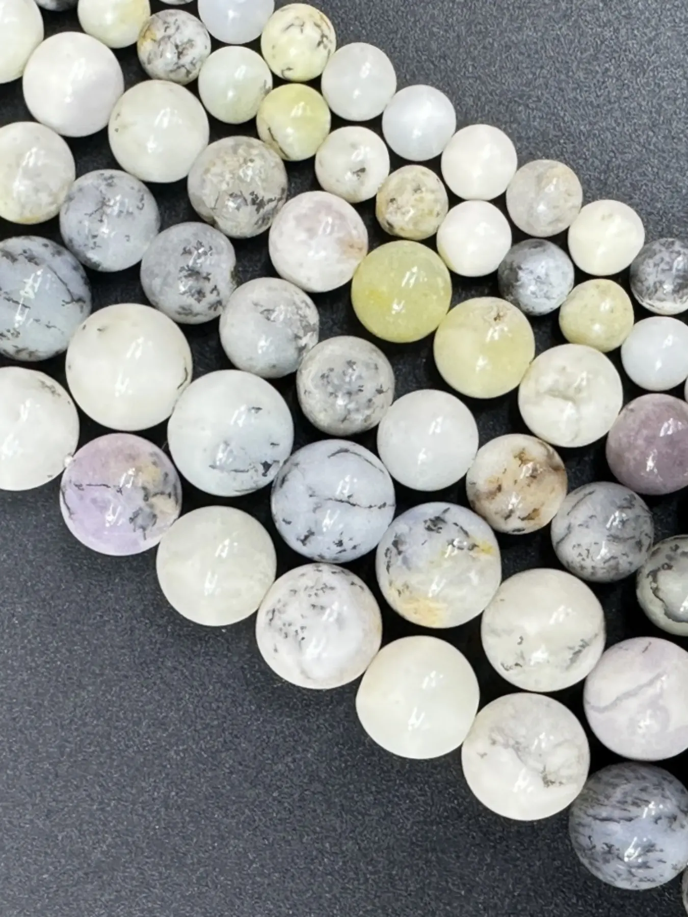 4 6 8 10mm Natural Stone Opal Opal Smooth Round Loose Bead 15" Strand, DIY Bracelet Necklace Making Jewelry Supplies