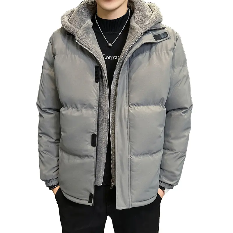 Men's Casual Winter Parka Puffer Jacket Sherpa Fleece Hooded Warm Coat Layered Look Streetwear Male Fashion Clothing Apparel Tops cozy soft cool clean chic active sporty casual premium classic stylish durable trendy relaxed comfy modern urban hype fall