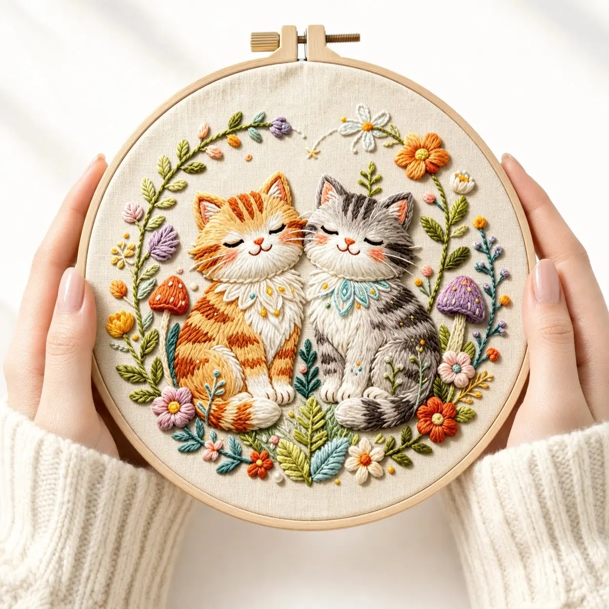 Beginner Embroidery Kit, Animal Pattern, Elegant Cross Stitch Set, DIY Embroidery Lover, Includes Cotton Fabric, Thread, Needle, Instruction Sheet