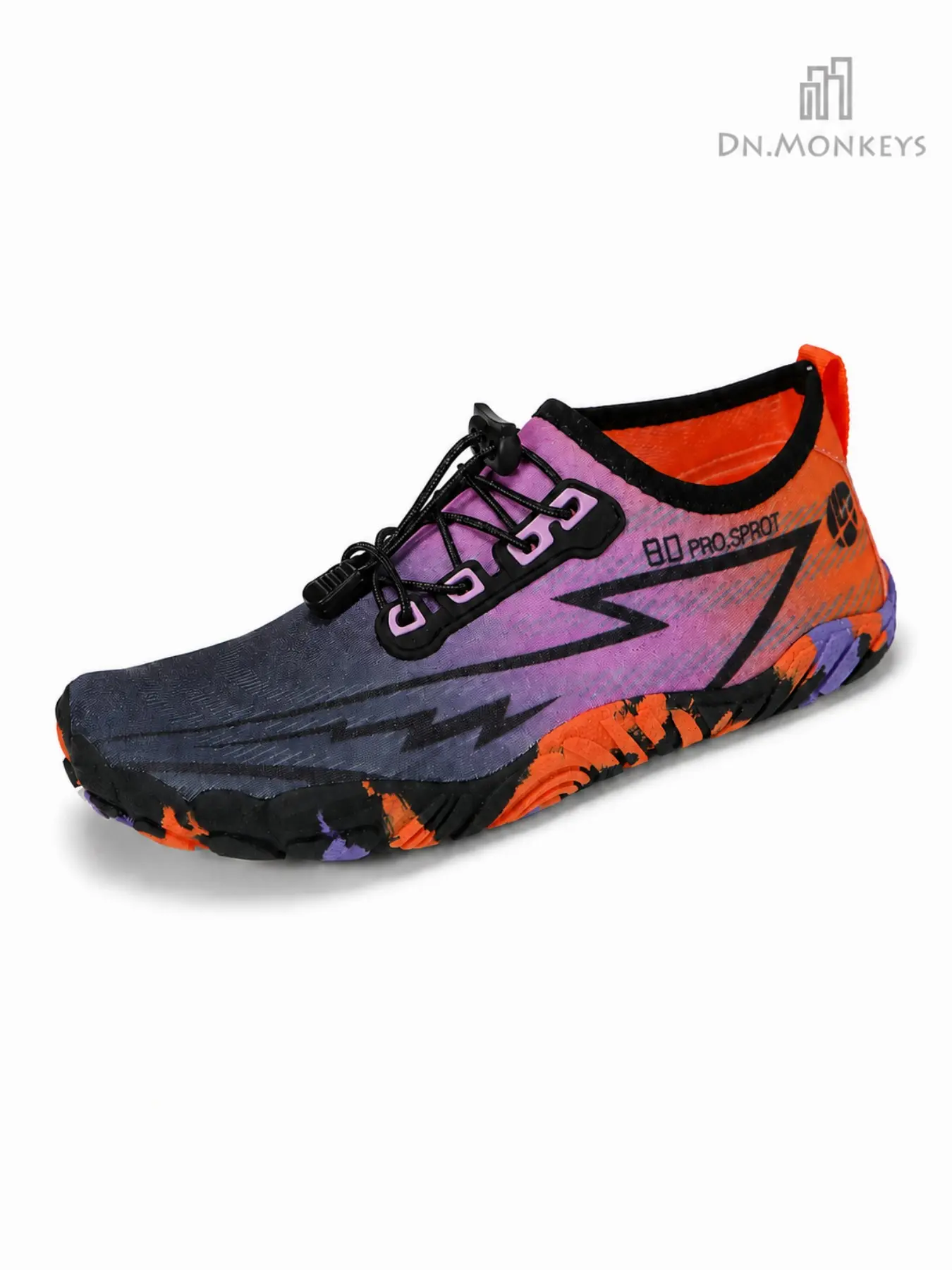 [Dn. Monkeys] Lightning Gradient Print Barefoot Sporty Water Shoes, Quick-Dry River Trekking Shoes, Outdoor Dive Yoga Beach Non-Slip Durable Waterproof Shoes