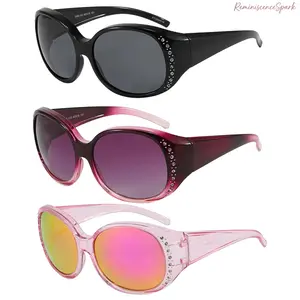 3 Pack Unisex Polarized Fit Over Sunglasses, Oversized Frame with Decorative Details, Anti-Glare Lenses & UV400 Protection, Designed to Wear Over Prescription Glasses, Great for Driving, Daily Wear and Outdoor Activities