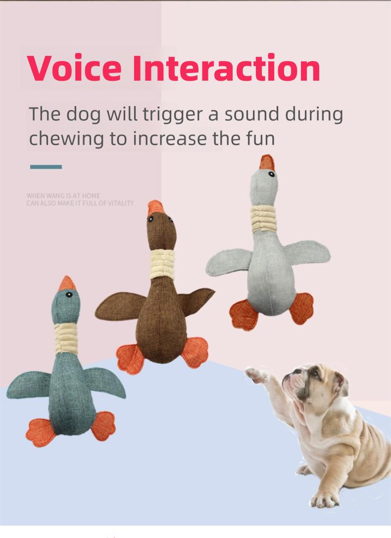 New Pet Toy: Squeaky, Durable, and Chew-Resistant Goose - Teething and Dental Cleaning Toy for Dogs and Cats