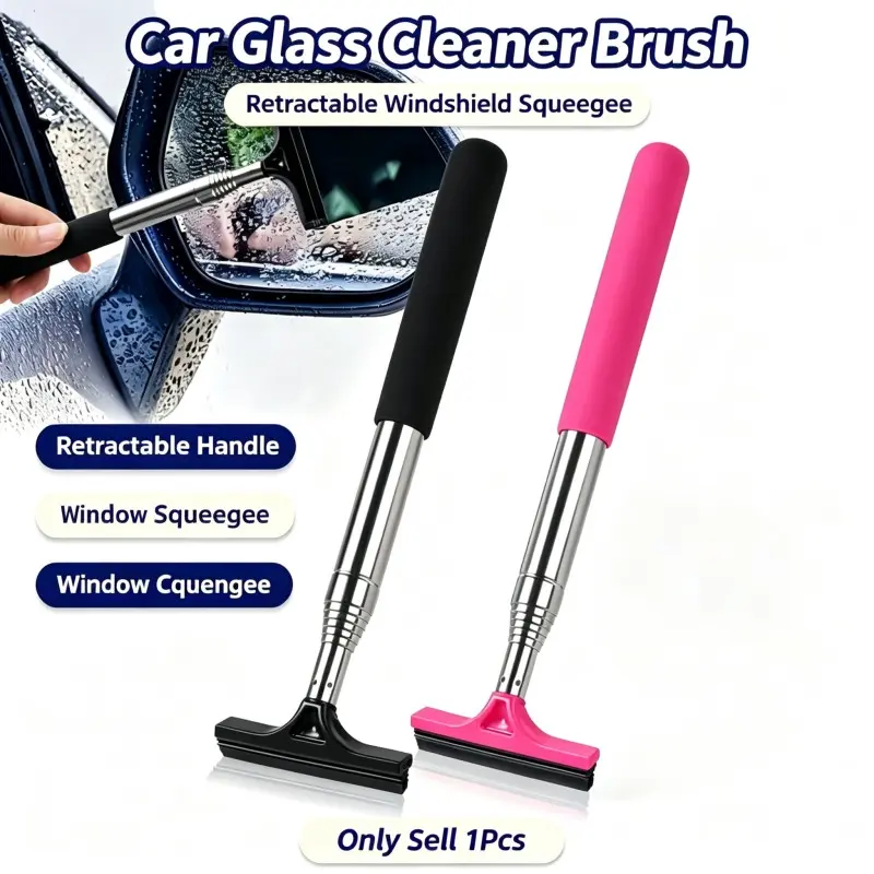 Adjustable Car Rearview Mirror Wiper, Portable Extendable Windshield Scraper, Handheld Glass Cleaner, Efficient Fog Removal Tool, Windshield Eraser