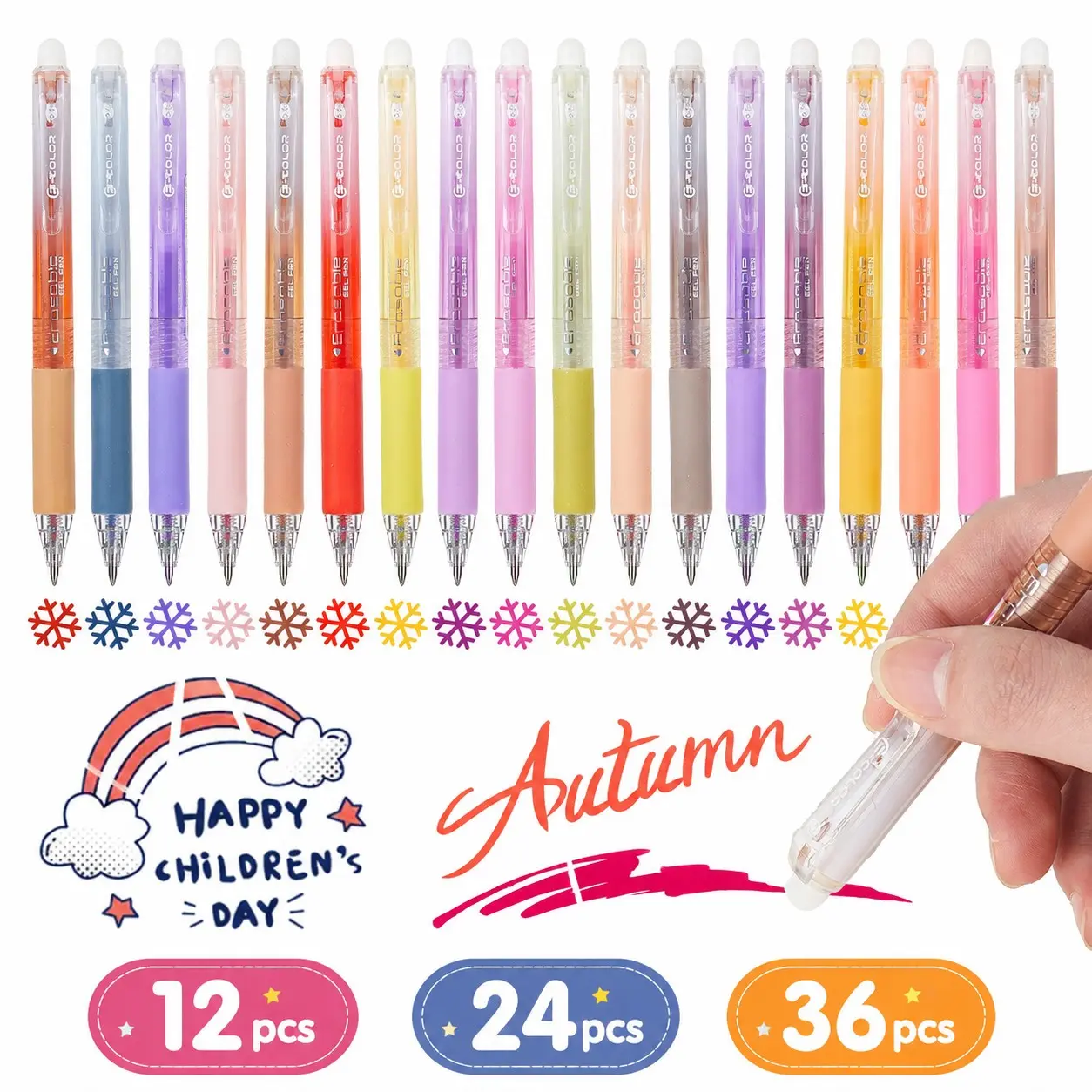12/24/36pcs Retractable Erasable Gel Pens, Quick Dry Smooth Writing, Fine Point Colored Markers, Ideal for Students, Drawing, Journaling, School Supplies