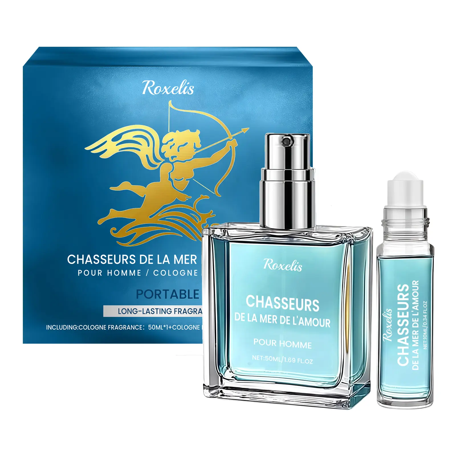 Roxelis Yihai Men's Cologne Gift Box Is Fresh And Elegant, Leaving A Lasting Fragrance That Is Convenient For Daily Commuting. It Is A Roll-On Perfume