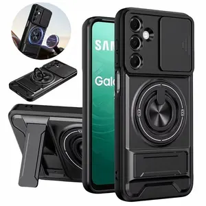 Multi-Functional Magnetic Kickstand Phone Case, Slide Lens Cover, Anti-Drop Rugged Case for Samsung Galaxy S26 S25 S24 S23 S22 S21 S20 Ultra Plus FE A14 A15 A16 A35 A36