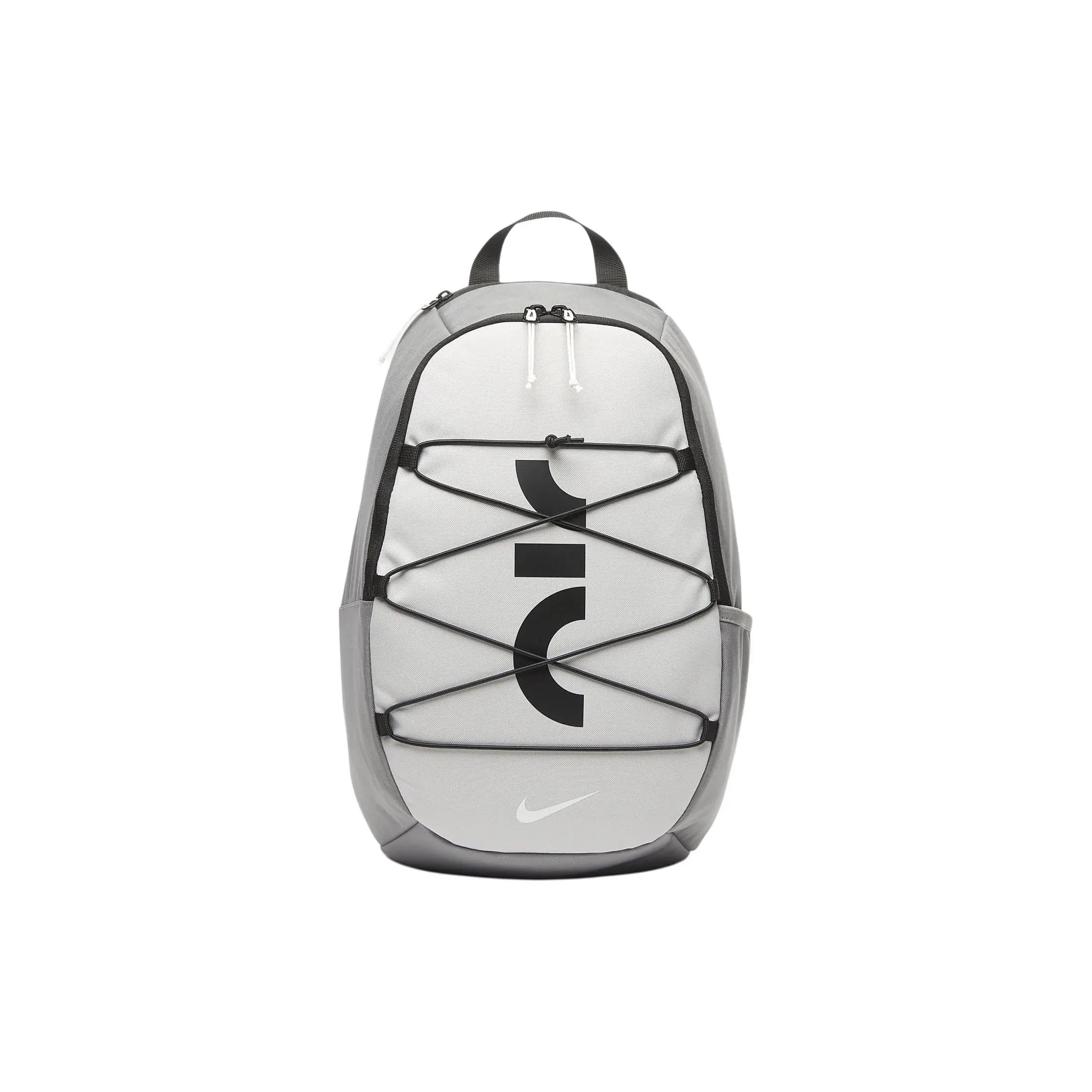 Nike Backpack for Men and Women – Minimalist Zippered Fabric Design in Slate Gray, Iron Ore Gray, and Mountain White