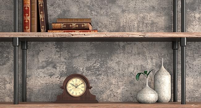 24in x 16.5ft Cement Wallpaper Peel and Stick Grey Brown Concrete Wall Covering Removable Industrial Wallpaper for Studio Restaurant Coffee Shop Loft Apartment Feature Wall Bedroom Bar