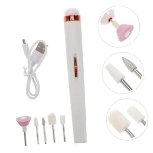 Electric Nail Drill Machine, Portable Pen-Style Nail Grinder with 5 Grinding Heads, Adjustable Speed Manicure Pedicure Tool for Nail Shaping & Dead Skin Removal,print