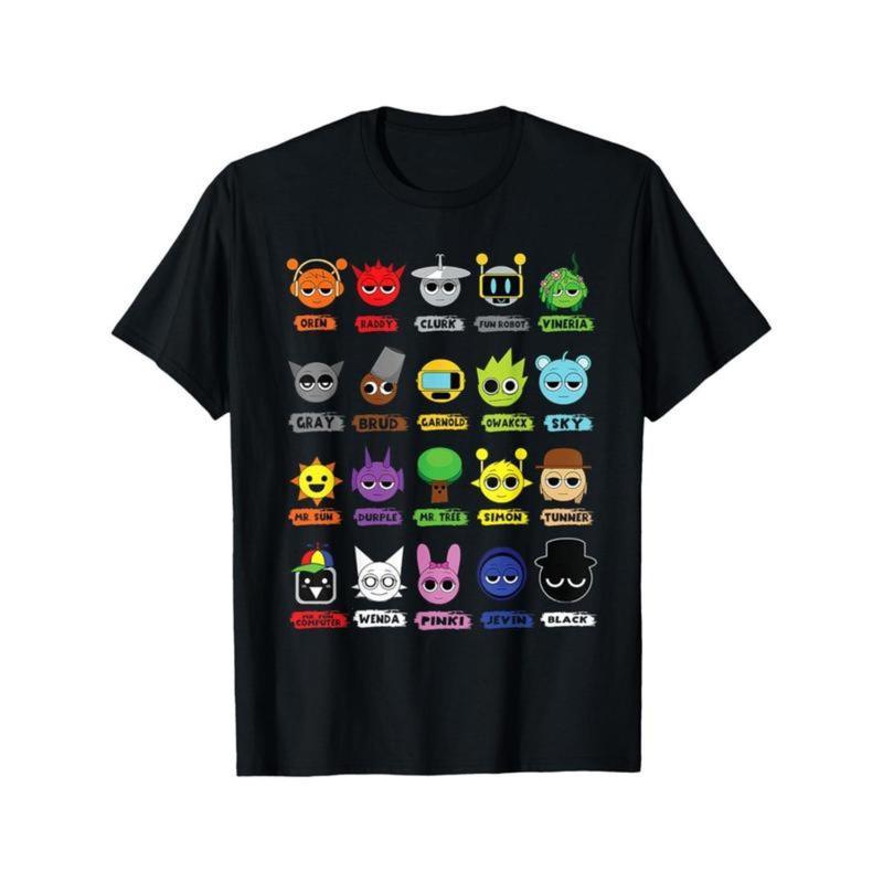 [100%25 Cotton] Sprunki Kids Cartoon Character Cotton T-Shirt With Breathable Quick Dry Comfort For Childrens Day Gifts T-Shirt For Men And Women