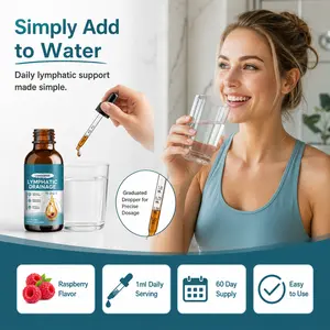 11 In 1 Organic Lymphatic Drainage Drops with Burdock Root Echinacea Elderberry Calendula Cleavers Dandelion Liposomal Formula for Lymphatic Health 2 FL.OZ