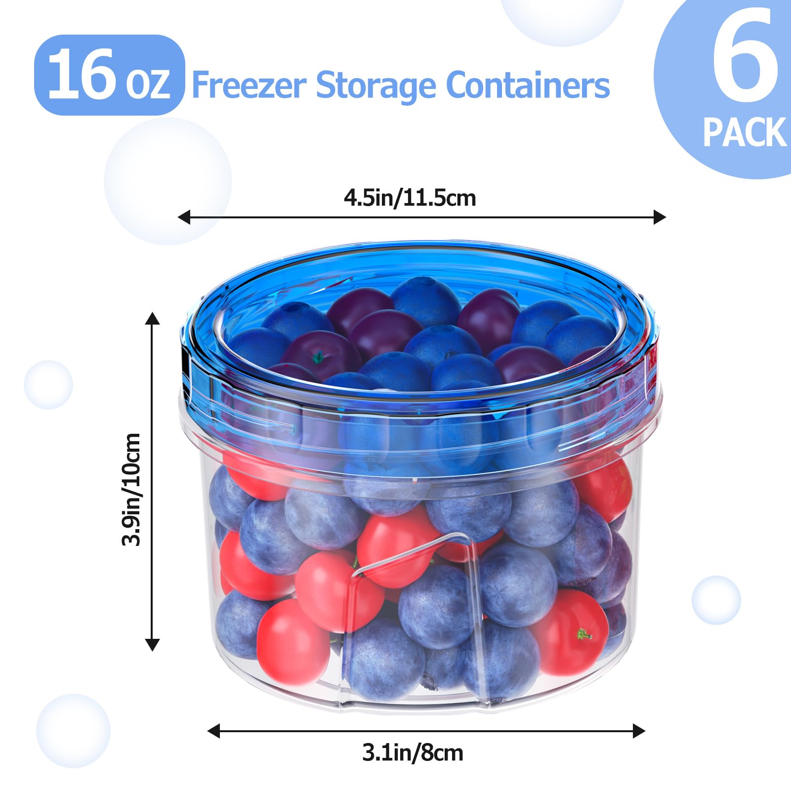 Food Storage Container, 6pcs Reusable Food Preserving Container with Lid, Round Food Storage Box for Home Kitchen Dormitory Picnic, Utensils, Stackable Containers, Stackable Plastic Container