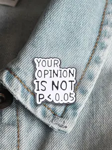 Statistics Text Pin, Fun Badge for Researchers, Graduation Gift for Engineering Majors, Unique Lapel Pin for Science Lovers