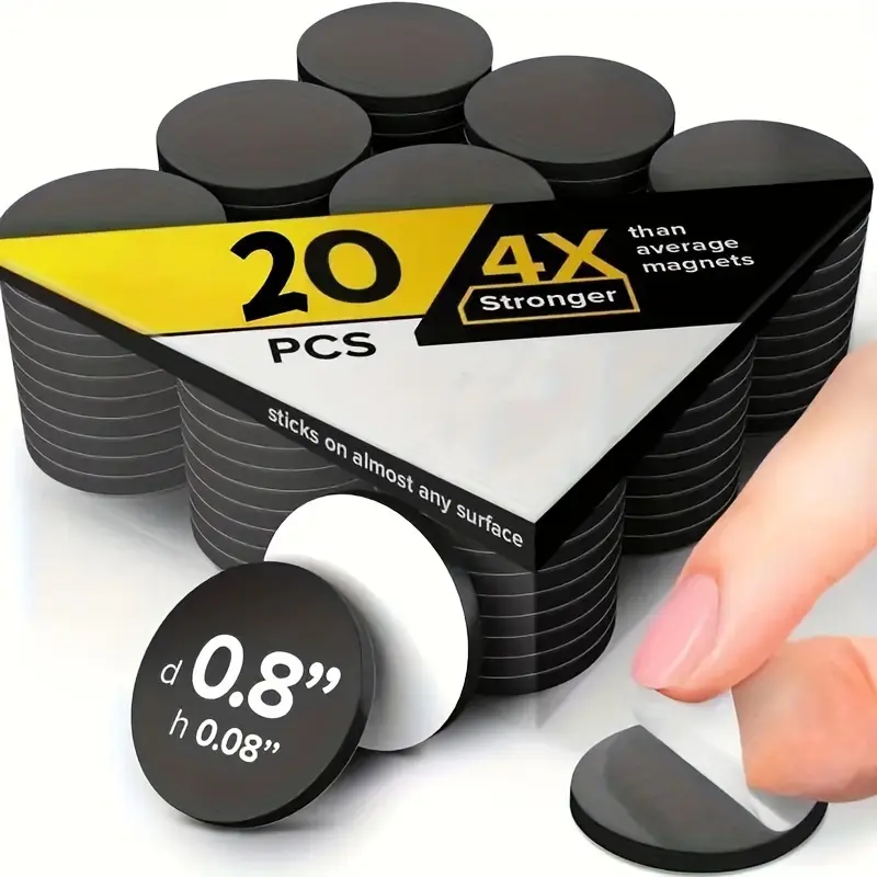 Easy-Peel 0.8" Magnetic Dots - Strong Adhesive, Flexible Sticky Magnets For Photos & Crafts, Durable & Versatile