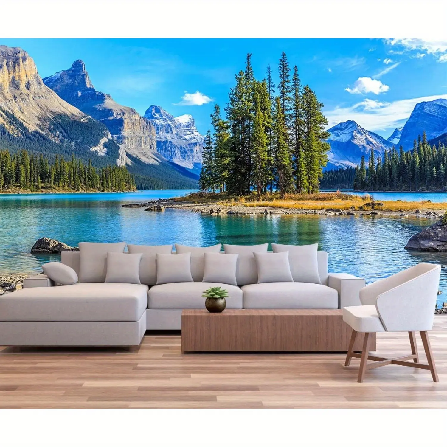 Premium Synthetic Polyester Mountain Lake Alpine Landscape Print Tapestry - Lightweight Home Supplies Wall Hanging, Room Art, Home Decor for Living Room Bedroom, Baby Shower Engagement Anniversary Background