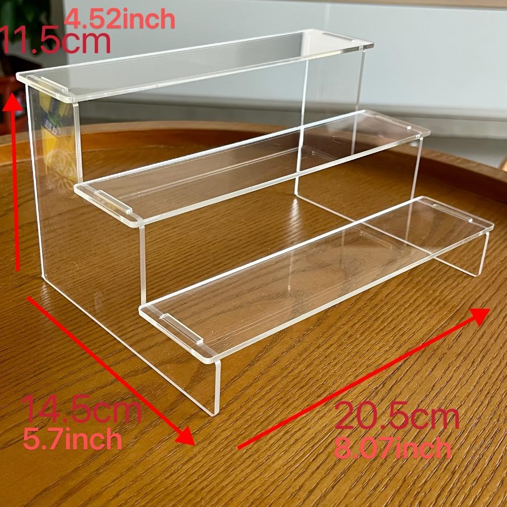3-Tier Clear Acrylic Display Stand for Collectibles, 27 Inch Height with 3 Compartments, Sturdy Multi-Functional Modern Design, Acrylic Display Risers