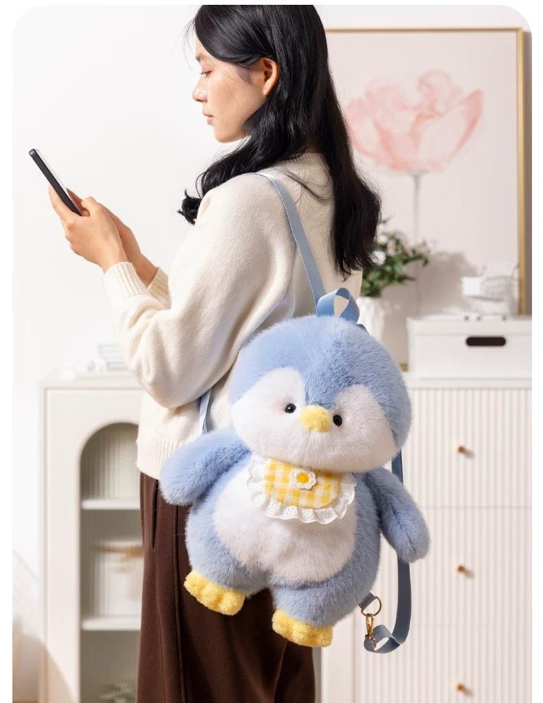 Cute Plush Penguin Backpacks Women Cartoon Fun Shoulder Bag New Trendy Personalized Girl Fashion Rucksack Kawaii Animal Knapsack