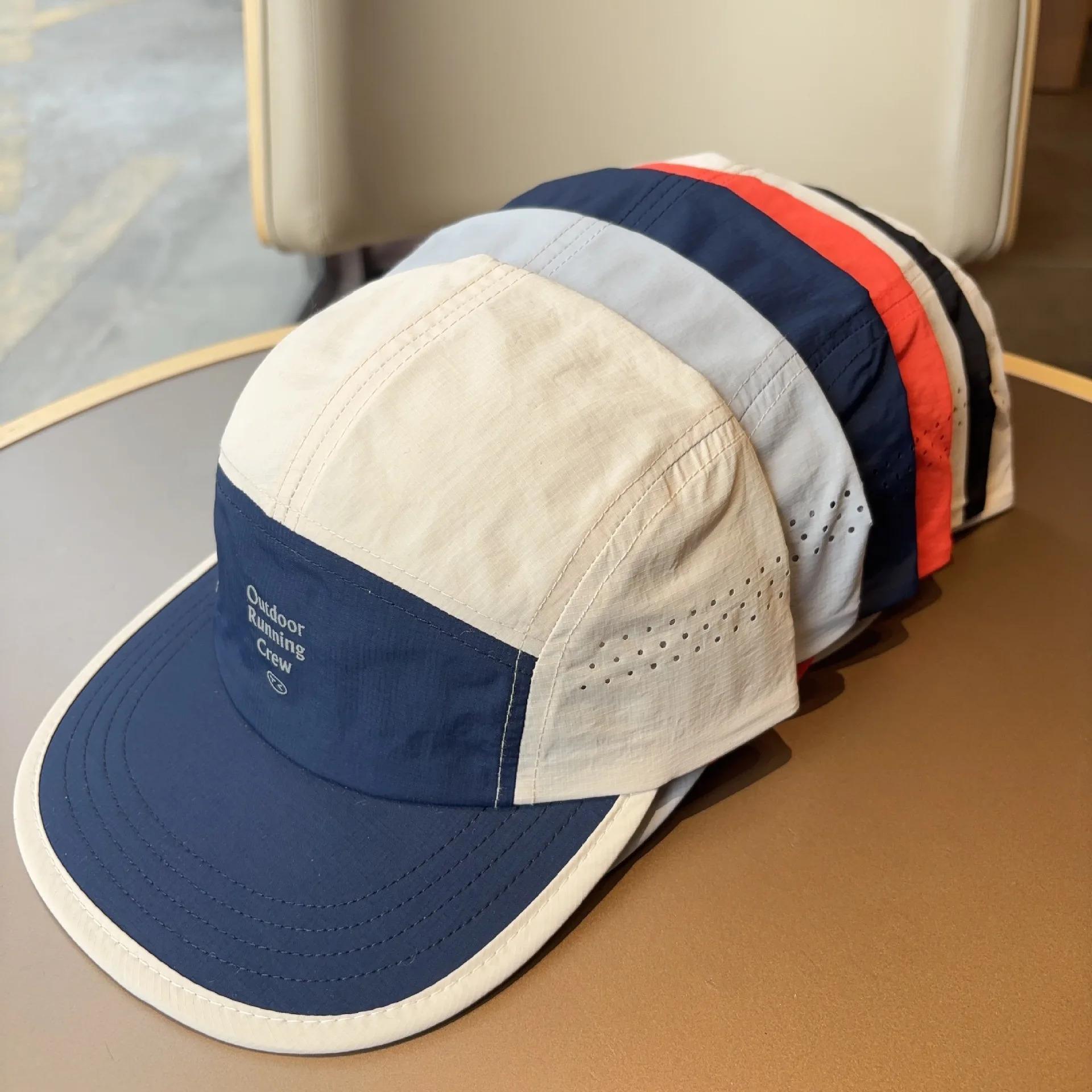 2026 New 5 Panel Running Cap Men Women Lightweight Quick Dry Nylon Hat Outdoor Sports Breathable Flat Brim Baseball Cap