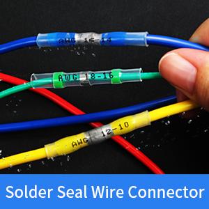 AGS Sopoby 250PCS Solder Seal Wire Connectors Insulated Waterproof Electrical Wire Terminals Heat Shrink Solder Butt Connectors Kit for Automotive Marine