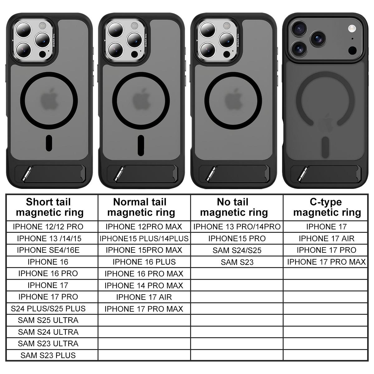 OREKROY MagSafe Magnetic Acrylic Hard Clear Case for iPhone 17 16 15 Pro Max 17 Air Plus 14 13 12 ， Camera Lens Protector with built-in Ring Kickstand, Military Grade Shockproof Phone Cover