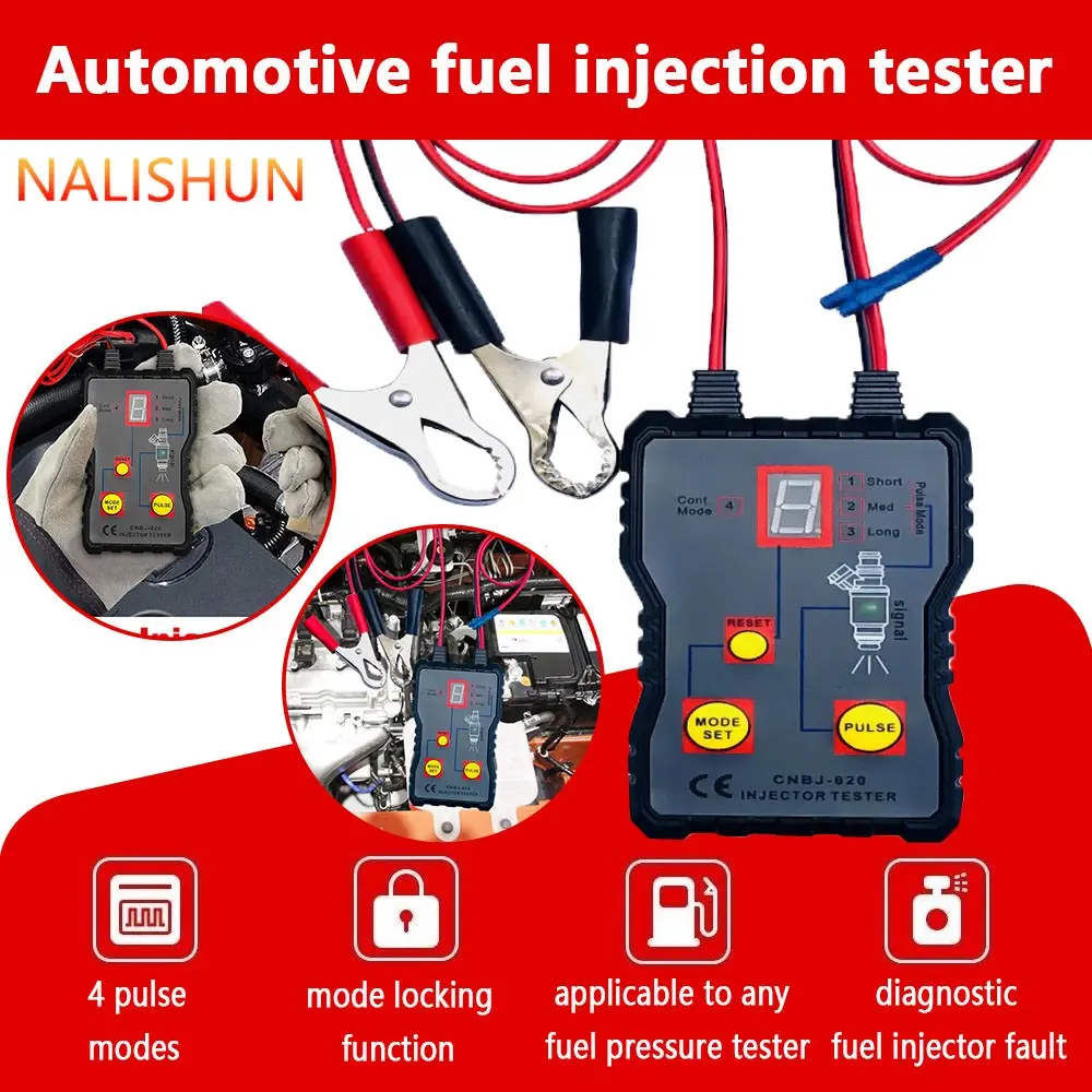 Car Fuel Injector Tester, Pulse Injector Cleaning Diagnostic Tool, Fuel Nozzle Fault Diagnosis Instrument, Automotive Maintenance Essential