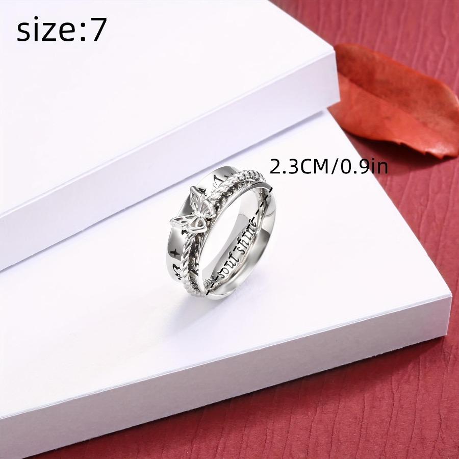 Butterfly Rotating Anti-Anxiety Ring, Shiny Inlaid Premium Jewelry, Daily Casual Style, Ideal Gift for Girls and Women