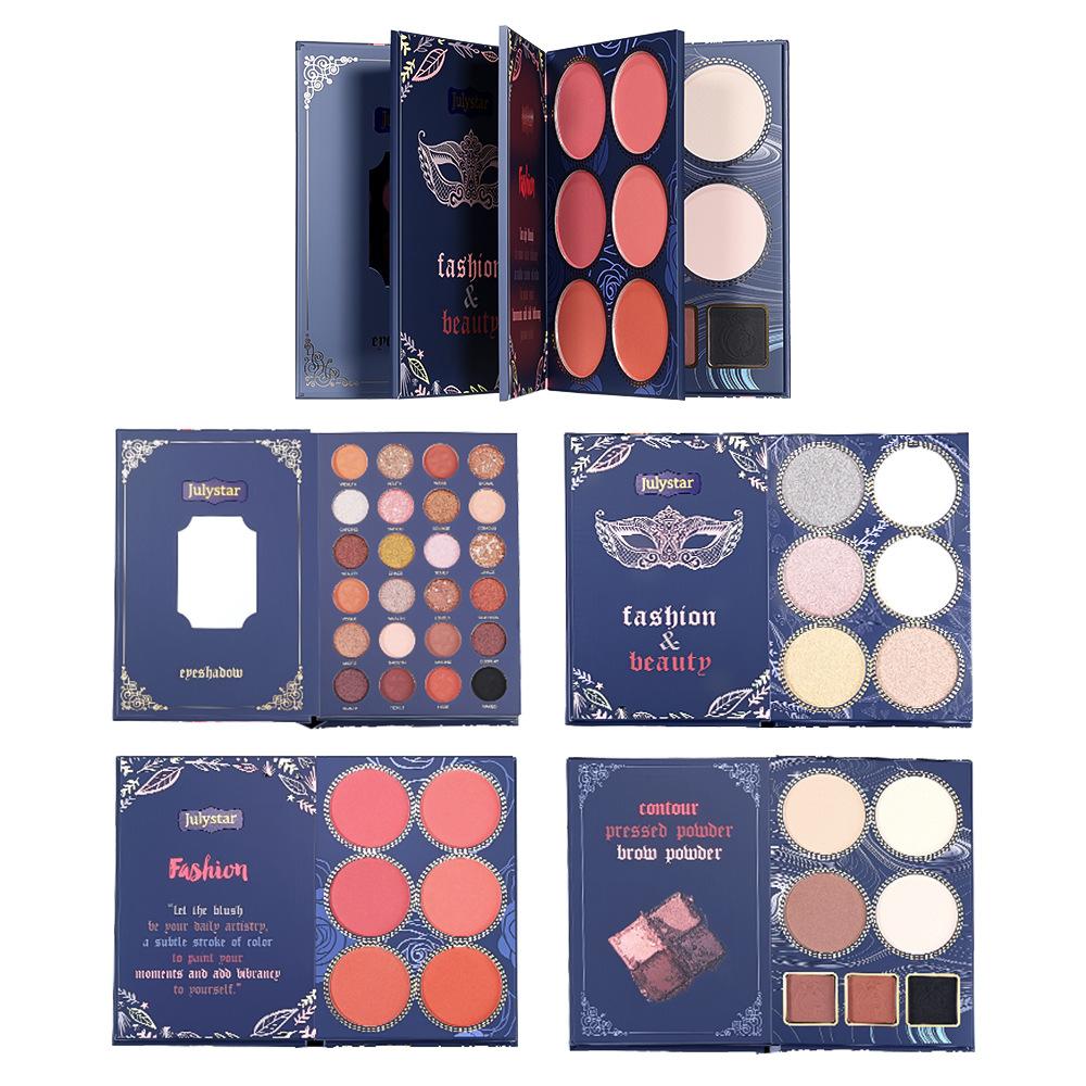 Julystar Secret Garden Makeup Palette, 4-In-1 Multicolor Eyeshadow + Blush Highlighter Contour Set, All-In-One Makeup Kit for Beginners