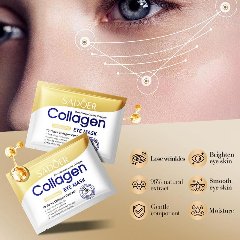10 Pcs Crystal Collagen Eye Mask: Firm, Moisturize & Eliminate Dark Circles & Lines