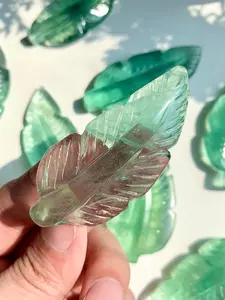 1pc unique green fluorite feather, crafted in a bohemian style, Boho Chic Crystal. This polished crystal is perfect for decorating your home office