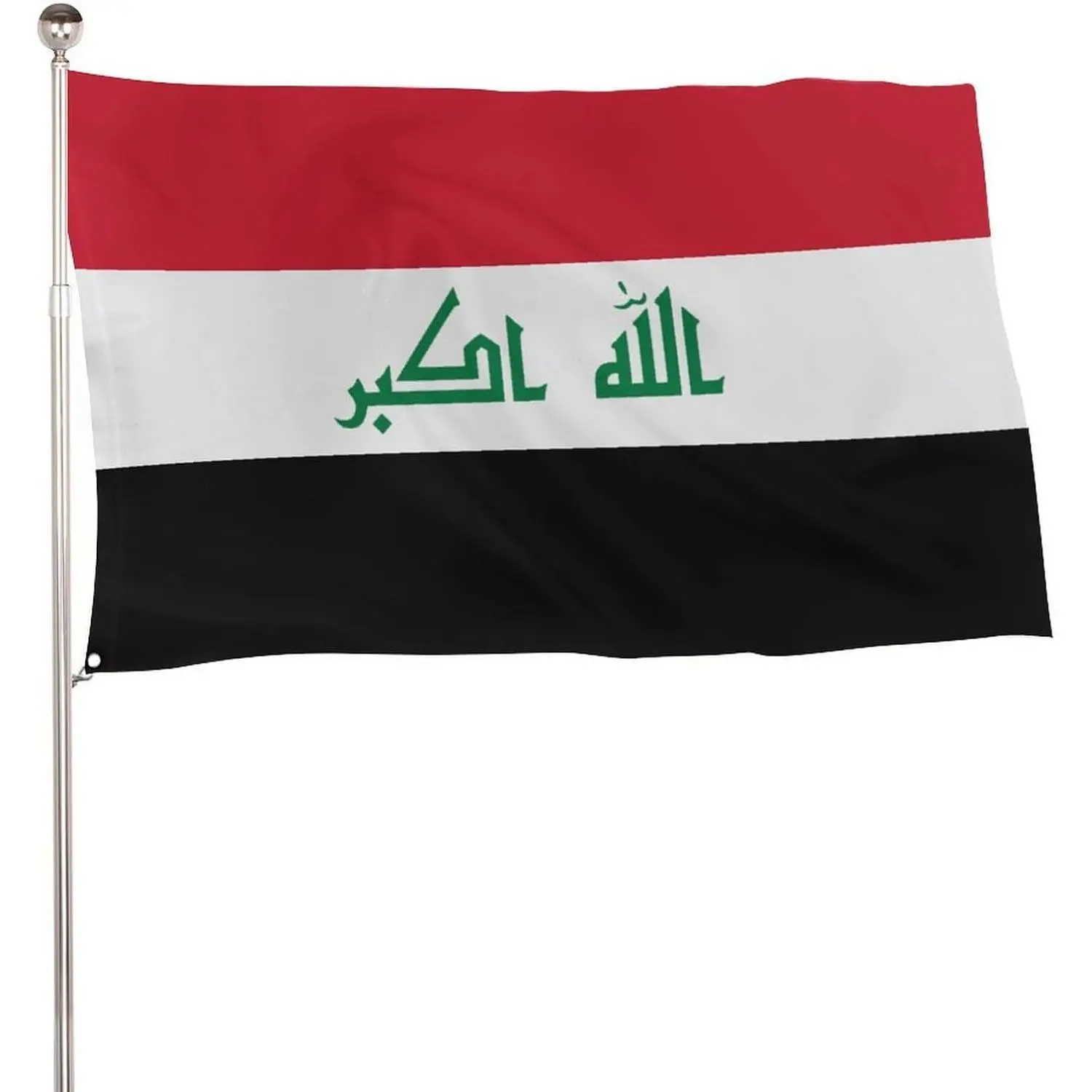 Iraq Flag 115D Polyester 5x3 Ft with 2 Metal Eyelets