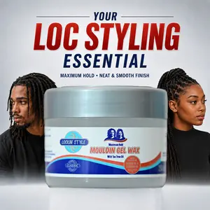 Moulding Gel Wax for Locs, Maximum Hold Retwist Gel for Starter Locs, Dreadlocks, Twists & Braids, Non-Flaking Hair Styling Gel with Tea Tree Oil, Castor Oil & Coconut Oil, 250 ml