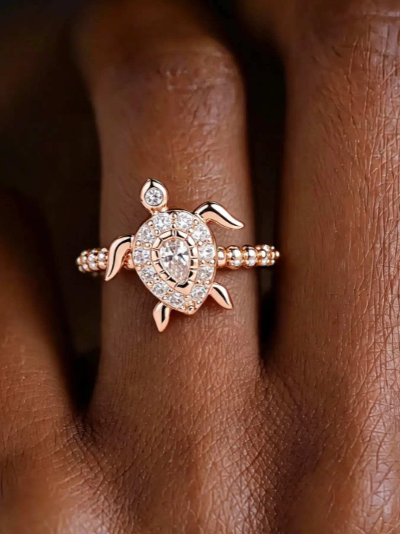 Shimmering Turtle Ring, Animal Theme Ring, Oceanic Good Luck Longevity Jewelry, Perfect for Travel, Parties, Festivals, Daily Wear, Gift for Friends