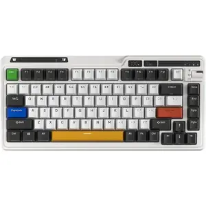 K75 PRO RGB 75%  Gasket Mechanical Keyboard, Triple Mode BT 5.0/2.4G/USB-C 82  Hot Swappable Gaming Keyboard w/Knob & Power Display, Custom Linear Switches, Black White