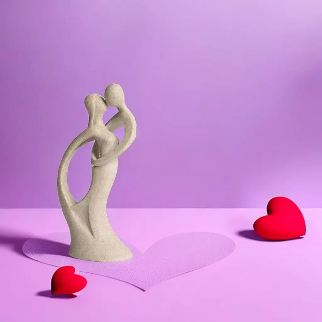 Romantic Embrace Couple Resin Statue, Abstract Love Sculpture Decor, Unique Gift for Christmas, Wedding, Anniversary, Valentine's Day