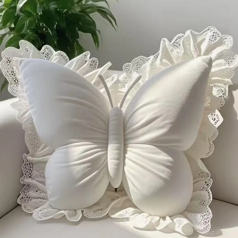 Trendy Ins Butterfly Plush Waist Cushion, Cute High-Value Stuffed Butterfly Pillow, Thick Elastic Fluffy Plush Fabric, Comfortable Lumbar Support To Ease Fatigue, Delicate Stylish Outline, Ideal For Car Seat Back Support, Couch Relaxation & Holiday Presen