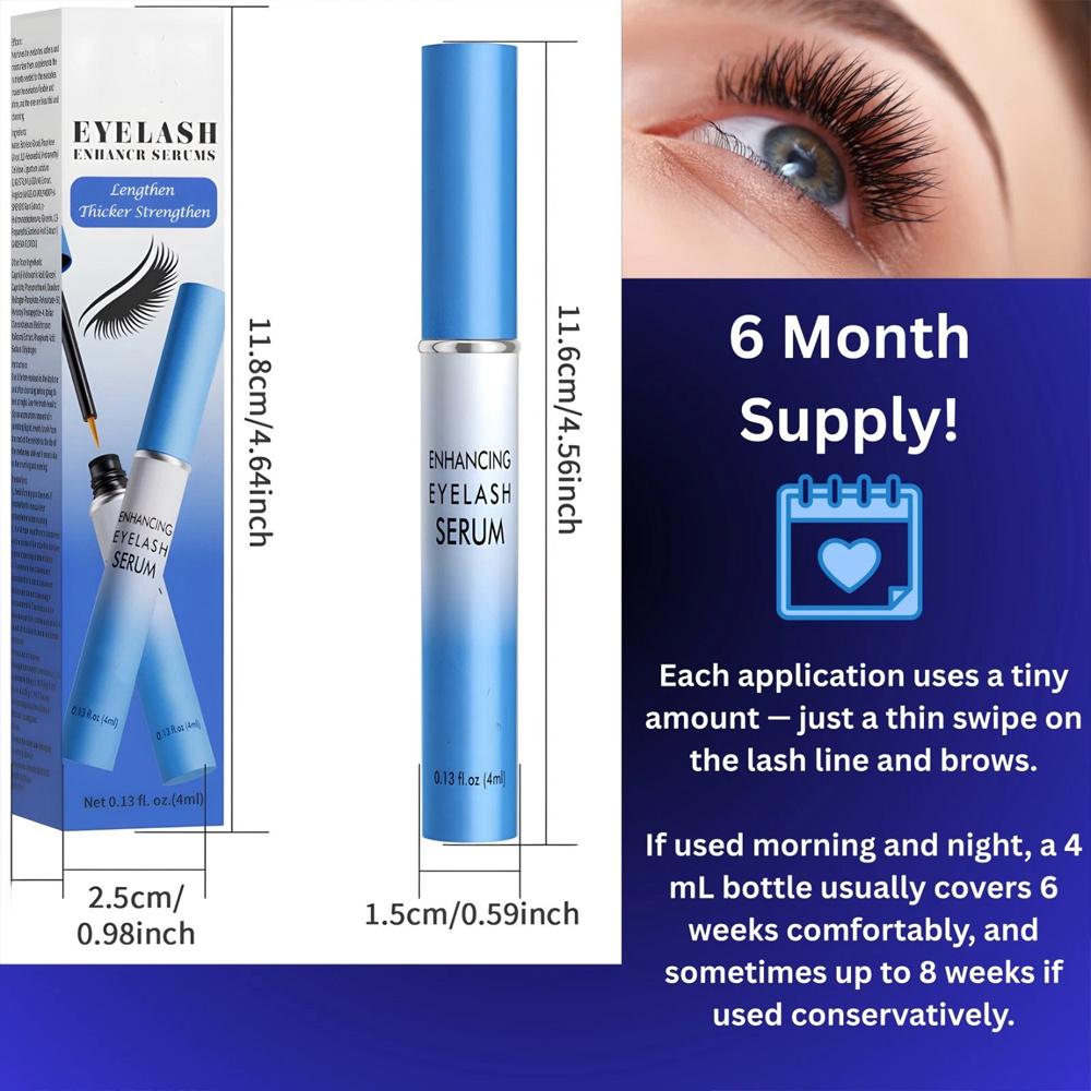 Advanced Eyelash Serum for Thicker, Longer Eyelashes and Eyebrows - Grow Luscious Lashes with Brow Enhancer (4mL)