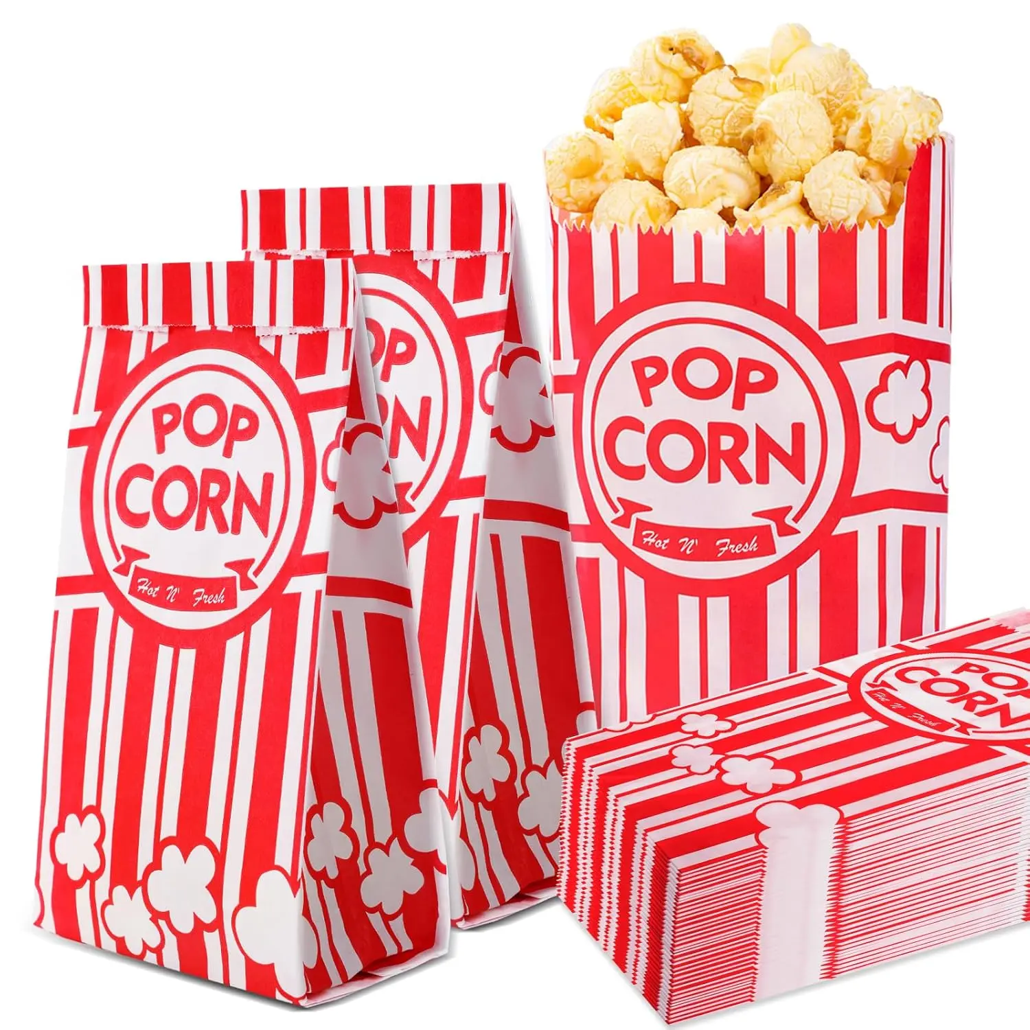 Paper Popcorn Bags,200 Pack 1oz Popcorn Bags Individual Servings, Popcorn Bag Bulk for Popcorn Machine,Movie Nights Pop Corn Bags