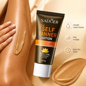 Sadoer Bronzer Body Lotion, Moisturizing Bronze Color Self-Tanning Cream, Rich Hydrating Formula for Smooth Skin Tone Enhancement