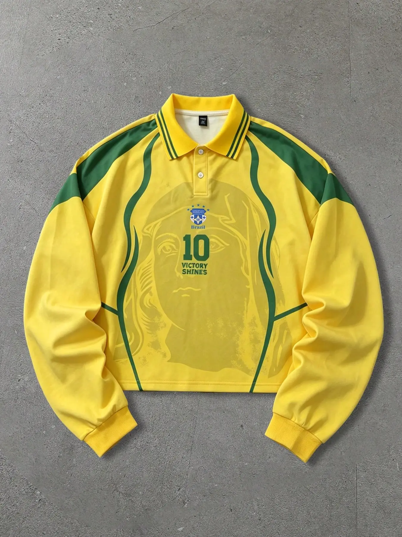 Football Style Short Polo Sweatshirt, Vibrant Block, Streetwear Trend, Loose Fit, Spring Fall Casual Wear