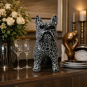 and French Bulldog Resin Ornament, Elegant Living Room Desk Shelf Decor, Luxury Gift for French Bulldog Lovers, Birthday Moving in Present