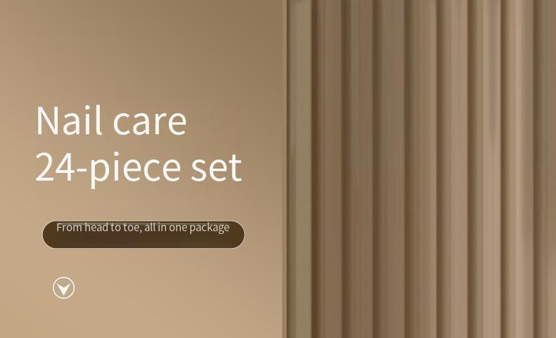 24Pcs Professional Manicure Set, Black Stainless Steel Nail Clipper Kit with Travel Case, Portable Grooming Scissors & Pedicure Tools for Hand Facial Foot Care, Ideal Gift for Men and Women