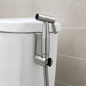 Stainless Steel Handheld Bidet Sprayer 2-Pack, High Pressure Cloth Diaper Sprayer for Toilet, Easy Install Universal Faucet Adapter, Multi-Purpose Bathroom Kitchen Cleaning Tool