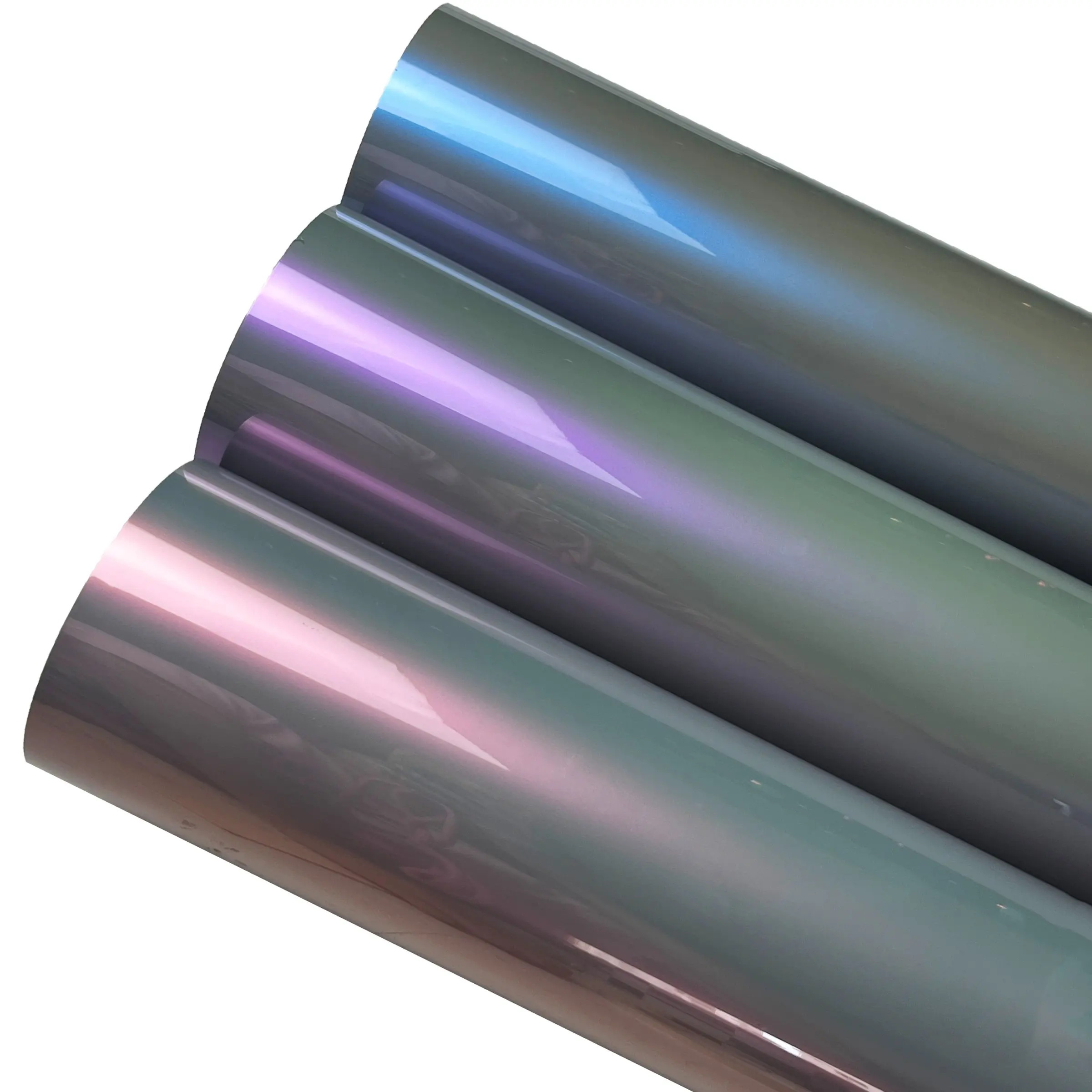Premium PET Ultra Glossy Magic Dreamy Candy Metallic Vinyl Wrap Film Color Change Chameleon Grey to Red Blue Purple With Air Release Self Adhesive Car Motorcycle DIY Sticker Decal Car Stickers