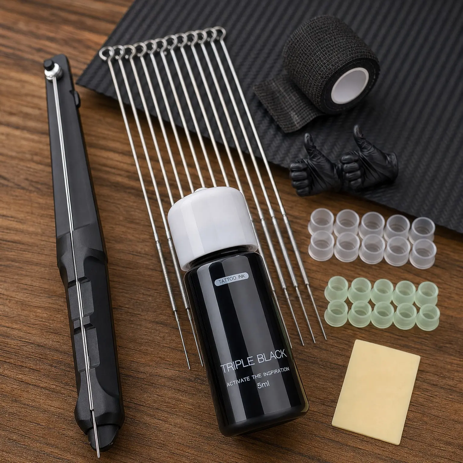 Poke Stick Tattoo Kit for Beginners, DIY Home Tattoo Supply Complete Set with Needles, Stick DD-SZ
