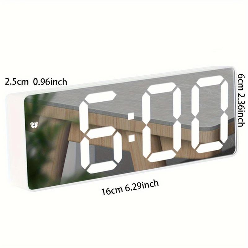 Led Mirror Alarm Clock, 1 Count Modern Exquisite Sound Control Battery Powered Digital Clock, Desktop Electronic Clock for Bedroom Office Home Decor(without Battery) Led Mirror Alarm Clock, 1 Count Modern Exquisite Sound Control Battery Powered Digital Clock, Desktop Electronic Clock for Bedroom Office Home Decor(without Battery)