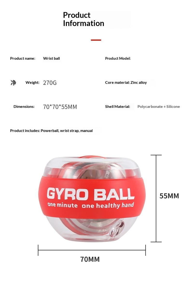 Self-Starting Gyro Ball – Arm Strength & Grip Strengthener in One, Adjustable Resistance Forearm Trainer, Portable Hand Exercise Ball for Muscle Building, Stress Relief & Carpal Tunnel Relief