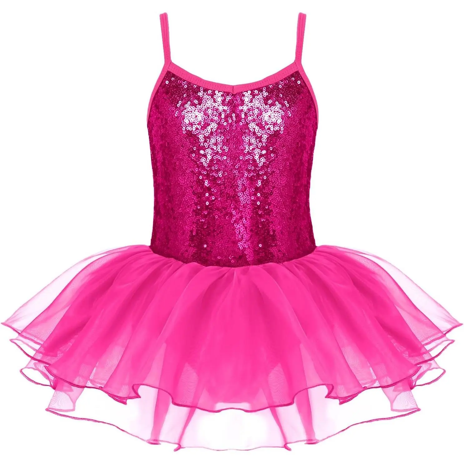 Little Girls Sequin Leotard Sparkly Strap Ballet Leotards Tutu | 2-11 Y, Toddler Ballerina Outfit, Dance Costume for Kids