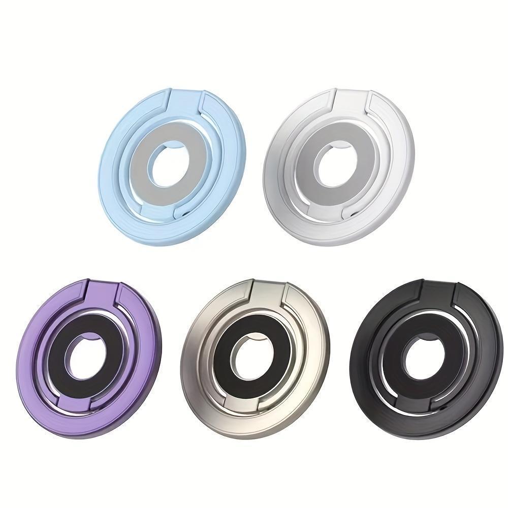 Magnetic Phone Ring Holder & Adjustable Kickstand, Double-Sided Magnet Grip Compatible with iPhone 16 15 14 Series and MagSafe Cases