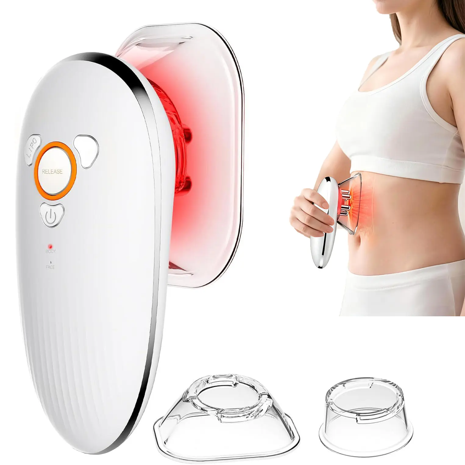 3-in-1 Electric  Massager, Electric Gua Sha & Facial Cupping Tool with Smart Vacuum Suction & LED Heating, Battery-Powered Personal Care Massager for Women & Men